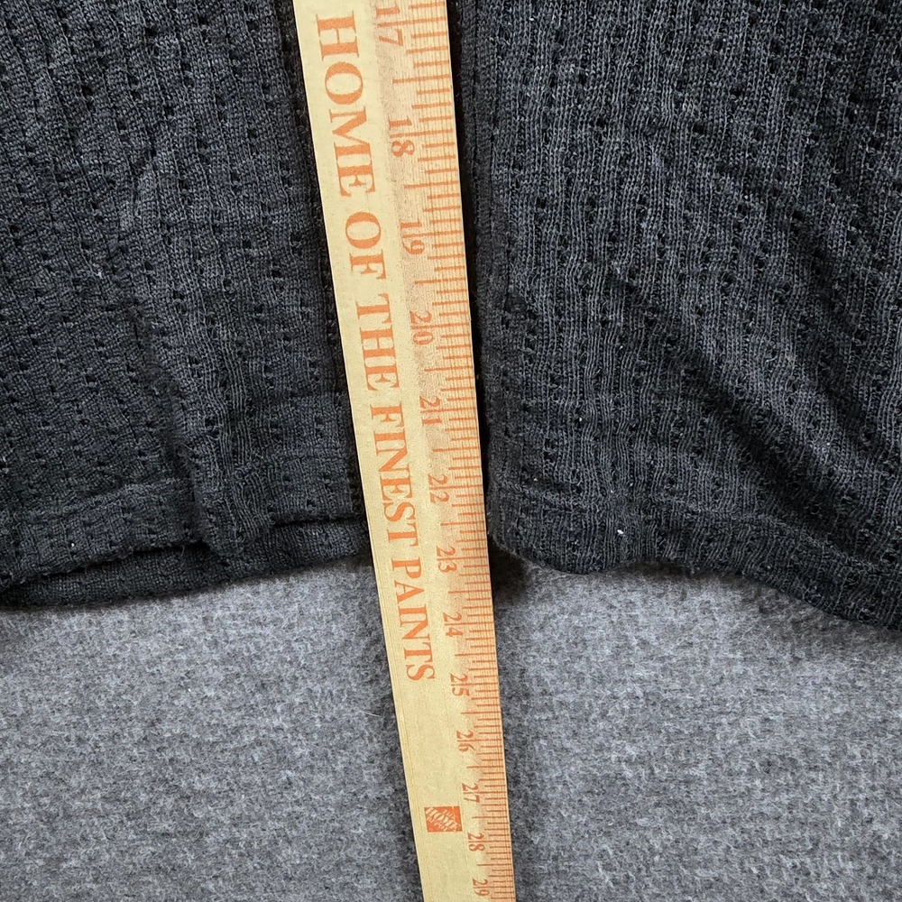 J. Crew Women L Dark Gray/Grey Short Sleeve Sheer Shirt Ruffled‎ Collar - Picture 7 of 8